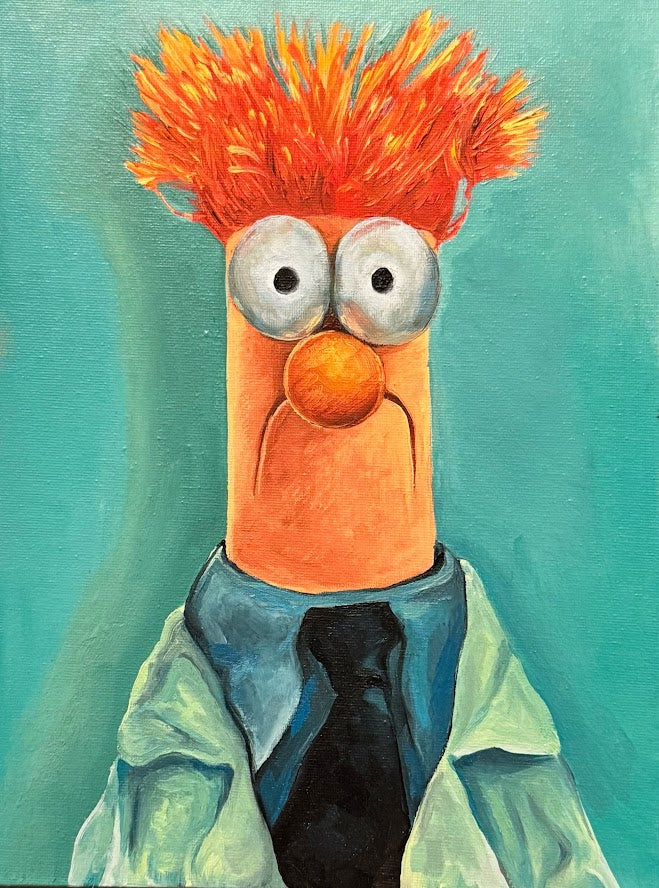 Beaker: The Anxious Scientist – Original Muppet Fan Art Oil Painting